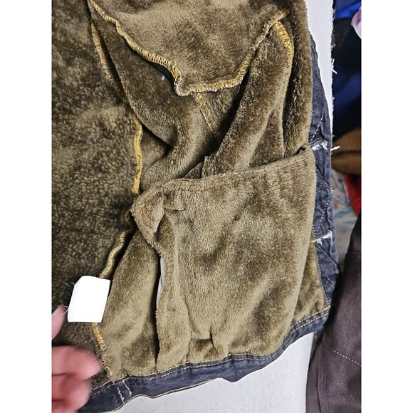 West Louis Denim Sherpa Lined Jacket Outdoor Cowboy Button  Men's Sz S Dark Wash - Picture 5 of 8